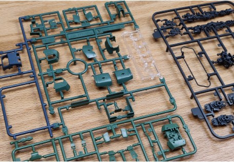 Gunpla runners with plastic parts